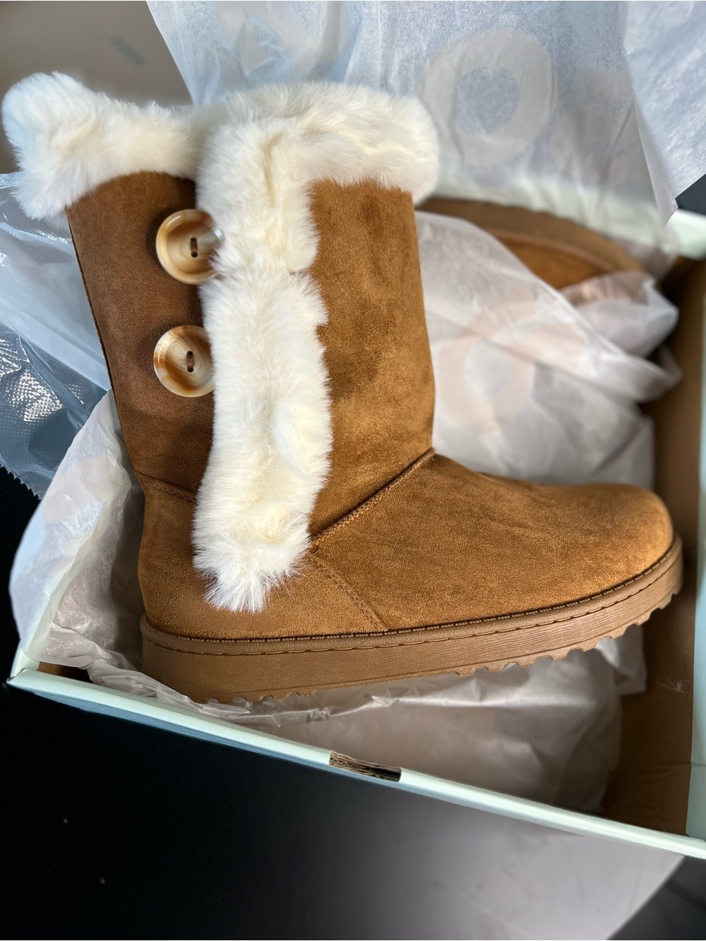 SO Abigail brown fur Boots - New size 10